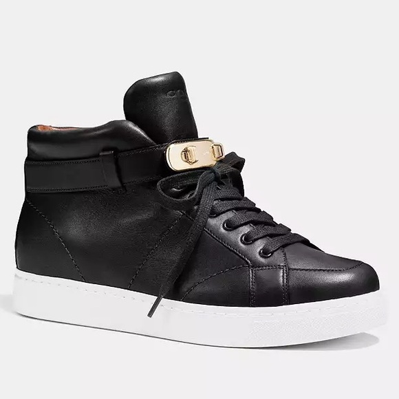 Coach Shoes - Coach Richmond Swagger HiTop Sneakers in Soft Nappa Leather - size 8